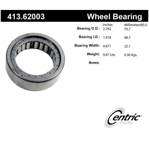 Centric Premium™ Rear Driver Side Wheel Bearing for Buick Century - 413.62003