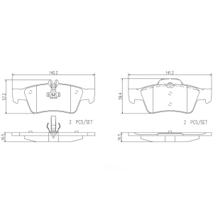 brembo Premium Ceramic Rear Disc Brake Pads for 2007 Mercedes-Benz CL600 - P50052N