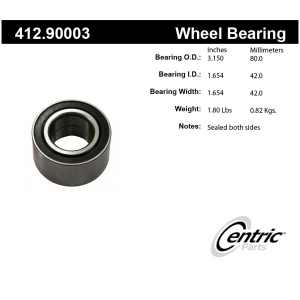 Centric Premium™ Wheel Bearing for 1988 BMW 528e - 412.90003