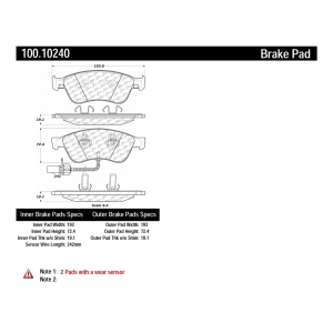 Centric Formula 100 Series™ OEM Brake Pads for 2009 Audi A8 Quattro - 100.10240