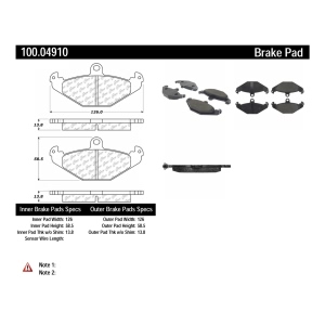 Centric Formula 100 Series™ OEM Brake Pads for Eagle Premier - 100.04910