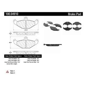 Centric Formula 100 Series™ OEM Brake Pads for 1999 Dodge Viper - 100.04910