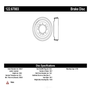 Centric Premium™ Brake Drum for Dodge B350 - 122.67003