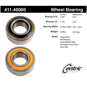 Centric Premium™ Axle Shaft Bearing Assembly Single Row for 1985 Honda Civic - 411.40000