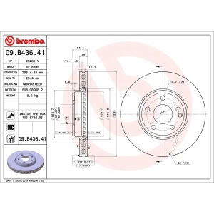 brembo UV Coated Series Vented Front Brake Rotor for 2017 Mercedes-Benz B250e - 09.B436.41