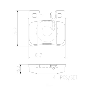 brembo Premium Ceramic Rear Disc Brake Pads for 1992 Mercedes-Benz 500SL - P50009N