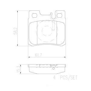 brembo Premium Ceramic Rear Disc Brake Pads for Mercedes-Benz 500SL - P50009N