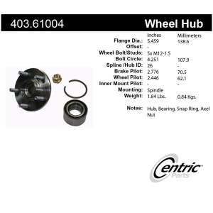 Centric Premium™ Wheel Hub Repair Kit for 1994 Mercury Sable - 403.61004