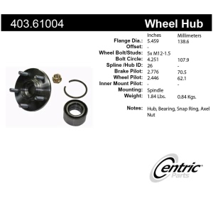 Centric Premium™ Wheel Hub Repair Kit for 1993 Mercury Sable - 403.61004