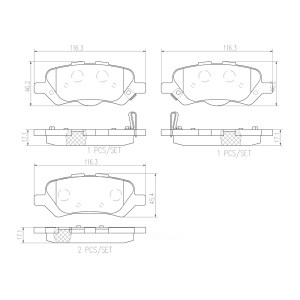 brembo Premium Ceramic Rear Disc Brake Pads for Toyota Venza - P83158N