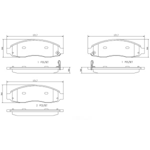 brembo Premium Ceramic Front Disc Brake Pads for 2004 Dodge Dakota - P18030N