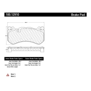 Centric Formula 100 Series™ OEM Brake Pads for Mercedes-Benz AMG GT S - 100.12910