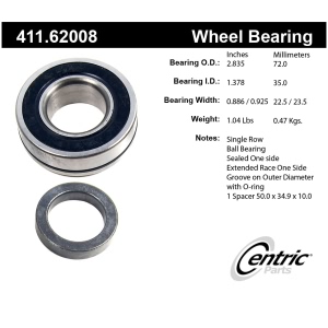 Centric Premium™ Axle Shaft Bearing Assembly Single Row for Chevrolet Corvette - 411.62008