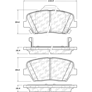 Centric Premium Ceramic Front Disc Brake Pads for 2017 Hyundai Santa Fe Sport - 301.18150