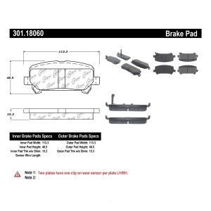 Centric Premium Ceramic Rear Disc Brake Pads for 2020 GMC Canyon - 301.18060