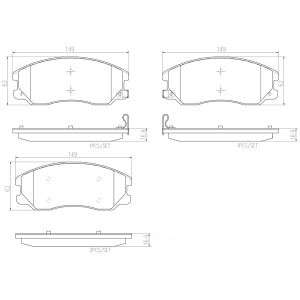 brembo Premium Ceramic Front Disc Brake Pads for 2015 Chevrolet Captiva Sport - P10003N