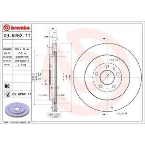 brembo UV Coated Series Rear Brake Rotor for 2013 Ford Mustang - 09.N262.11