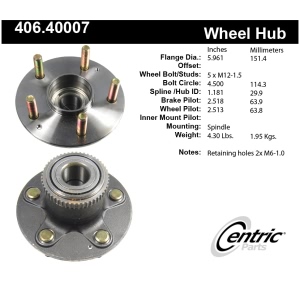 Centric Premium™ Wheel Bearing And Hub Assembly for Acura TL - 406.40007