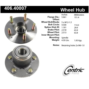 Centric Premium™ Wheel Bearing And Hub Assembly for Acura TL - 406.40007