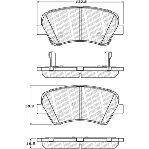 Centric Posi Quiet Pro™ Semi-Metallic Front Disc Brake Pads for Hyundai Elantra Coupe - 500.15430