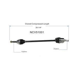 GSP North America Front Driver Side CV Axle Assembly for 1989 Hyundai Excel - NCV51001