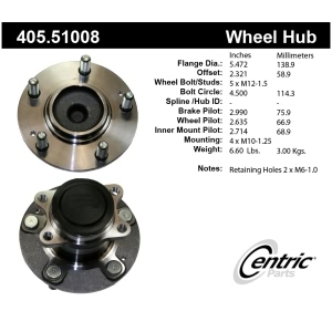 Centric Premium™ Wheel Bearing And Hub Assembly for 2010 Kia Soul - 405.51008