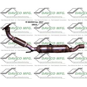 Davico Direct Fit Catalytic Converter and Pipe Assembly for 2003 Volkswagen Golf - 18315