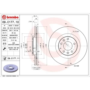 brembo UV Coated Series Front Brake Rotor for 2008 Mazda CX-9 - 09.C177.11