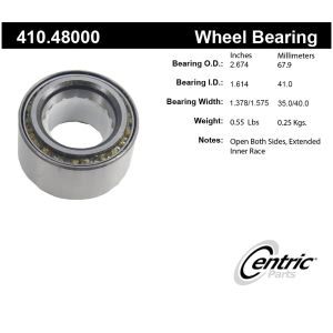 Centric Premium™ Front Driver Side Wheel Bearing and Race Set for 2000 Chevrolet Tracker - 410.48000