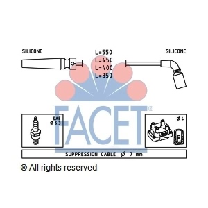 facet Spark Plug Wire Set for 2001 Daewoo Lanos - 4.9680