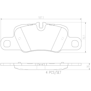 brembo Premium Ceramic Rear Disc Brake Pads for 2014 Porsche Panamera - P65020N