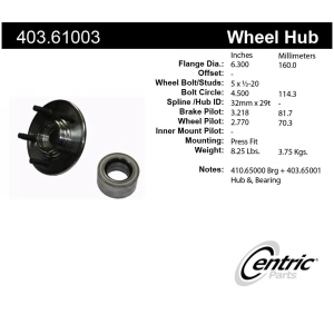 Centric Premium™ Wheel Hub Repair Kit for 2007 Mercury Mountaineer - 403.61003