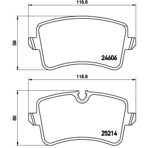 brembo Premium Low-Met OE Equivalent Rear Brake Pads for 2016 Audi A8 Quattro - P85117