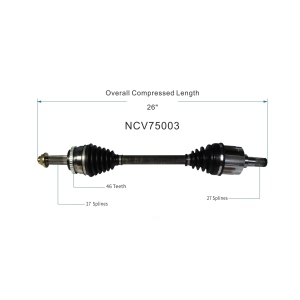 GSP North America Front Driver Side CV Axle Assembly for 2011 Kia Forte - NCV75003