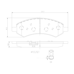 brembo Premium Ceramic Front Disc Brake Pads for Ram - P18013N