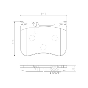 brembo Premium Ceramic Front Disc Brake Pads for 2014 Mercedes-Benz SL550 - P50095N