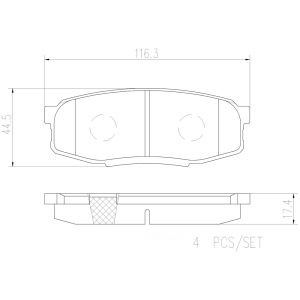 brembo Premium Ceramic Rear Disc Brake Pads for 2013 Lexus LX570 - P83098N