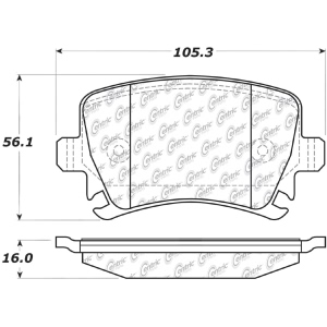 Centric Posi Quiet™ Semi-Metallic Rear Disc Brake Pads for Audi TT RS Quattro - 104.11081