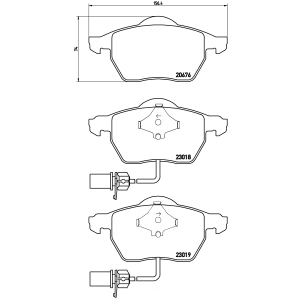 brembo Premium Low-Met OE Equivalent Front Brake Pads for 2000 Audi A8 Quattro - P85085