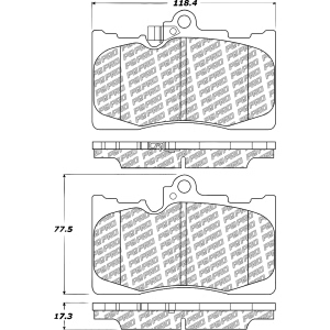 Centric Posi Quiet Pro™ Semi-Metallic Front Disc Brake Pads for 2011 Lexus GS450h - 500.11180