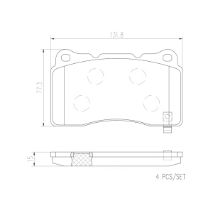 brembo Premium Ceramic Front Disc Brake Pads for Cadillac STS - P09004N