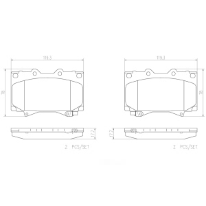 brembo Premium Ceramic Front Disc Brake Pads for 2005 Lexus LX470 - P83048N