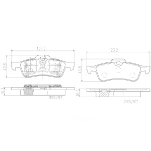 brembo Premium Ceramic Rear Disc Brake Pads for 2004 Mini Cooper - P06032N