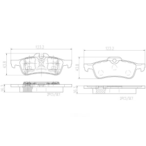 brembo Premium Ceramic Rear Disc Brake Pads for 2008 Mini Cooper - P06032N