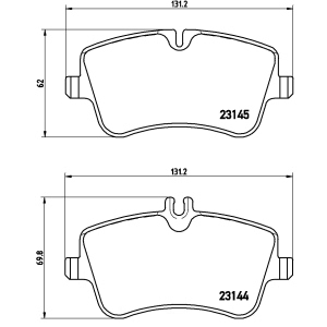 brembo Premium Low-Met OE Equivalent Front Brake Pads for 2005 Mercedes-Benz CLK320 - P50045