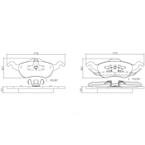 brembo Premium Ceramic Front Disc Brake Pads for 2000 Ford Focus - P24046N