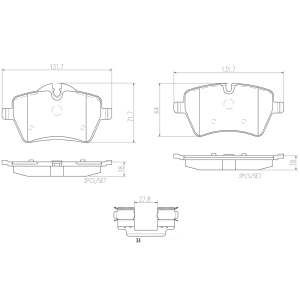 brembo Premium Ceramic Front Disc Brake Pads for 2013 Mini Cooper - P06051N