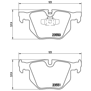 brembo Premium Low-Met OE Equivalent Rear Brake Pads for BMW 335d - P06039
