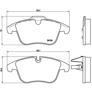 brembo Premium Low-Met OE Equivalent Front Brake Pads for 2006 Jaguar Vanden Plas - P36022