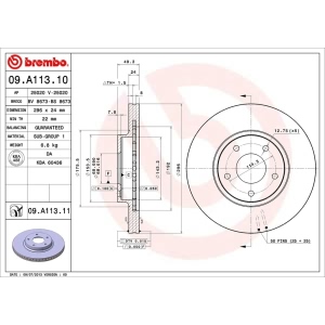 brembo UV Coated Series Vented Front Brake Rotor for Nissan Altima - 09.A113.11